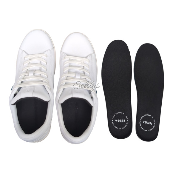 Vessi Soho 2 Mens 9 Ivory White Low Top Waterproof Vegan Leather Casual Sneaker - Picture 8 of 12